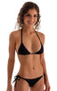 B56 - Womens Side Tie Brazilian Bikini Bottom - Solids 6407 Black - Skinzwear