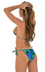 B56 - Womens Side Tie Brazilian Bikini Bottom - Tan Through 8851 Tahitian rainforest - Skinzwear
