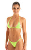 B65 - Womens Low Front Scrunchie 1/2 Back Brazilian Bottom - Solid Sheer Semi Sheer 5536 Lime - Skinzwear