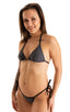 B67 - Womens Side Tie Cheekini Scrunchie Bottom - Mesh 4554 - 6407 Shadow peep show - Black - Skinzwear