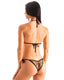B67 - Womens Side Tie Cheekini Scrunchie Bottom - Prints 1554 - 6407 Cheeta - Black - Skinzwear