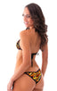 B67 - Womens Side Tie Cheekini Scrunchie Bottom - Prints 3554 - 6407 Wild tiger - Black - Skinzwear