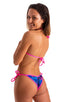 B67 - Womens Side Tie Cheekini Scrunchie Bottom - Tan Through 3750 - 3452 Bora bora - Fuchsia - Skinzwear