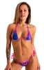 B67 - Womens Side Tie Cheekini Scrunchie Bottom - Tan Through 3750 - 3452 Bora bora - Fuchsia - Skinzwear