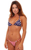 B7 - Womens Skinny Side 1/2 Bottom - Prints 5106 Red/white stripes - Skinzwear