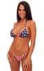 B7 - Womens Skinny Side 1/2 Bottom - Prints 5106 Red/white stripes - Skinzwear