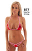 B77 - Womens Twin Tip Micro G String Bottom - Metallics 9811 - 9819 Red - Bubblegum - Skinzwear