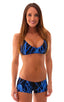 B78 - Womens Boy Cut Swim Shorts - Prints 1118 Laser blue lightening - Skinzwear