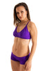 B78 - Womens Boy Cut Swim Shorts - Solids 3453 Royal purple - Skinzwear