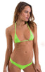 B79 - Womens Micro Booty Thong Bikini - Solid Sheer Semi Sheer 5536 Lime - Skinzwear