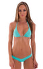 B79 - Womens Micro Booty Thong Bikini - Solids 2455 Aquamarine - Skinzwear