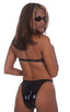B8 - Womens High Cut Bikini 3/4 Bottom - Metallics 5807 Black vinyl - Skinzwear