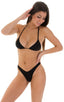 B8 - Womens High Cut Bikini 3/4 Bottom - Solid Sheer Semi Sheer 8567 Black - Skinzwear