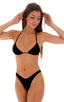 B8 - Womens High Cut Bikini 3/4 Bottom - Solids 6407 Black - Skinzwear