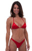 B8 - Womens High Cut Bikini 3/4 Bottom - Wet Look 0008 Lipstick red - Skinzwear
