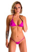 B81CN101G - Womens Micro G String Bottom with Gold Ornaments - Solids 2452 Magenta - Skinzwear