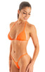 B81CN101G - Womens Micro G String Bottom with Gold Ornaments - Solids 6402 Blazing orange - Skinzwear
