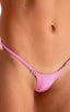 B81CN101S - Womens Micro G String Bottom with Silver Ornaments - Metallics 9819 Bubblegum - Skinzwear
