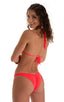 B83 - Womens Malibu Cheekini Bottom - Solid Sheer Semi Sheer 5537 Neon coral - Skinzwear