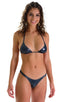 B90 - Womens Whale tale cheeky bikini - Metallics 9852 Black ice - Skinzwear