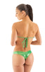 B90 - Womens Whale tale cheeky bikini - Metallics 9853 Electric emerald - Skinzwear