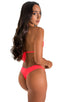 B90 - Womens Whale tale cheeky bikini - Solid Sheer Semi Sheer 5537 Neon coral - Skinzwear