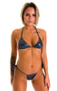 B91 - Womens Adjustable Bikini to Thong - Metallics 9852 Black ice - Skinzwear