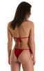 B91 - Womens Adjustable Bikini to Thong - Solid Sheer Semi Sheer 1538 Red - Skinzwear