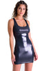 womens sexy mini dress bodycon rock star club sleeveless micro dresses in black ice; Mini Dress in Black Ice, Rear View; Mini Dress in Black Ice, Front Alternat