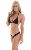 Micro Booty Thong Bikini in ThinSKINZ Black, Front View; Micro Booty Thong Bikini in ThinSKINZ Black, Rear View; Micro Booty Thong Bikini in ThinSKINZ Black 4; 