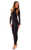 C1FZW - Womens Front Zipper Catsuit for Women - Solids 6407 Black - Skinzwear