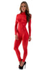 C1FZW - Womens Front Zipper Catsuit for Women - Wet Look 0008 Lipstick red - Skinzwear