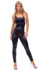 C4 - Womens CamiCat Catsuit for Women - Wet Look 0007 Black - Skinzwear