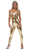 C4 - Womens CamiCat Catsuit for Women - Wet Look 5812 Metallic liquid gold - Skinzwear