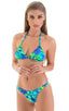 womens cheeky puckered sexy swimsuit runched skinz swimwear in Tahitian Rainforest; Cheeky Pucker Bottom in Tahitian Rainforest, Rear View; Special Order Notice