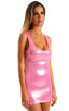 D1 - Womens Mini Dress - Metallic 9819 Bubblegum - Skinzwear