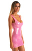 D1 - Womens Mini Dress - Metallic 9819 Bubblegum - Skinzwear