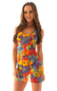 D1 - Womens Mini Dress - Printed Mesh 4502 Tropical feathers - Skinzwear