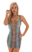 D1 - Womens Mini Dress - Printed Mesh 4505 Aqua snakeskin - Skinzwear