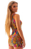 D1 - Womens Mini Dress - Printed Mesh 6520 Neon on dali - Skinzwear