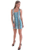 D1 - Womens Mini Dress - Prints 2550 Aqua snake skin - Skinzwear