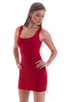 D1 - Womens Mini Dress - Solids 3450 Ruby red - Skinzwear