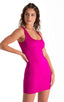 D1 - Womens Mini Dress - Solids 3452 Fuchsia - Skinzwear