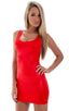 D1 - Womens Mini Dress - Wet Look 5808 Red vinyl - Skinzwear