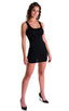 D11 - Womens Club Party Mini Dress - Solid Sheer Semi Sheer 8567 Black - Skinzwear
