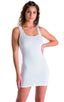 D11 - Womens Club Party Mini Dress - Solid Sheer Semi Sheer 8568 White - Skinzwear