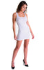 D11 - Womens Club Party Mini Dress - Solid Sheer Semi Sheer 8568 White - Skinzwear