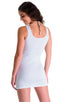 D11 - Womens Club Party Mini Dress - Solid Sheer Semi Sheer 8568 White - Skinzwear