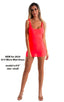 D13 - Womens Micro Mini Club Party Dress - Solid Sheer Semi Sheer 5537 Neon coral - Skinzwear