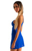 D8 - Womens Cover up Mini Dress - Mesh 4555 Royal blue athletic - Skinzwear